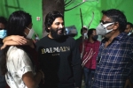 Allu Arjun film updates, Allu Arjun updates, allu arjun pays a surprise visit for his daughter, Sneha