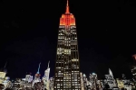 Empire State Realty Trust, Empire State Building, empire state building lit up to honour the festival of lights, Empire state building