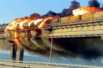 Vladimir Putin, Crimea bridge fire, huge explosion on crimea bridge that connects russia, Fire accident