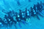 Nri Along With a Team Creates Guinness World Record, Guinness world record for the longest human chain underwater, nri and team creates guinness world record, Scuba diving